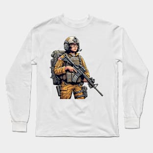 The Little Girl and a Toy Gun Long Sleeve T-Shirt